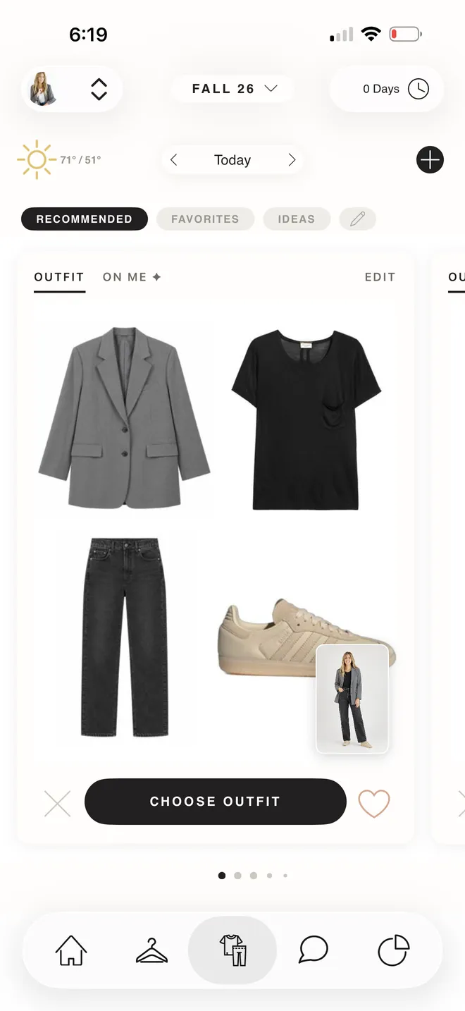 The outfit laid out as individual pieces